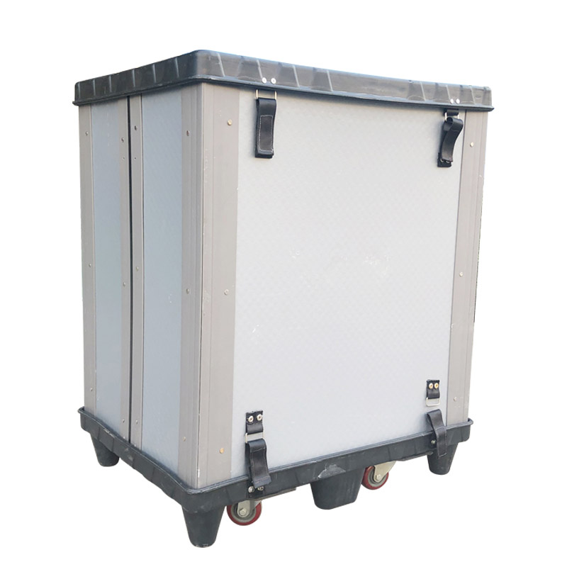 灰色帶輪帶蓋周轉箱